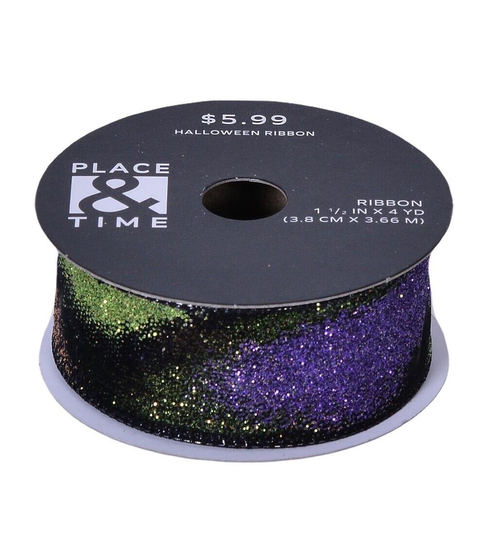 1.5″ x 12′ Halloween Purple Ombre Glitter Sheer Ribbon  |  Ribbons & Deco Mesh Crafts & Hobbies Ribbons & Deco Mesh