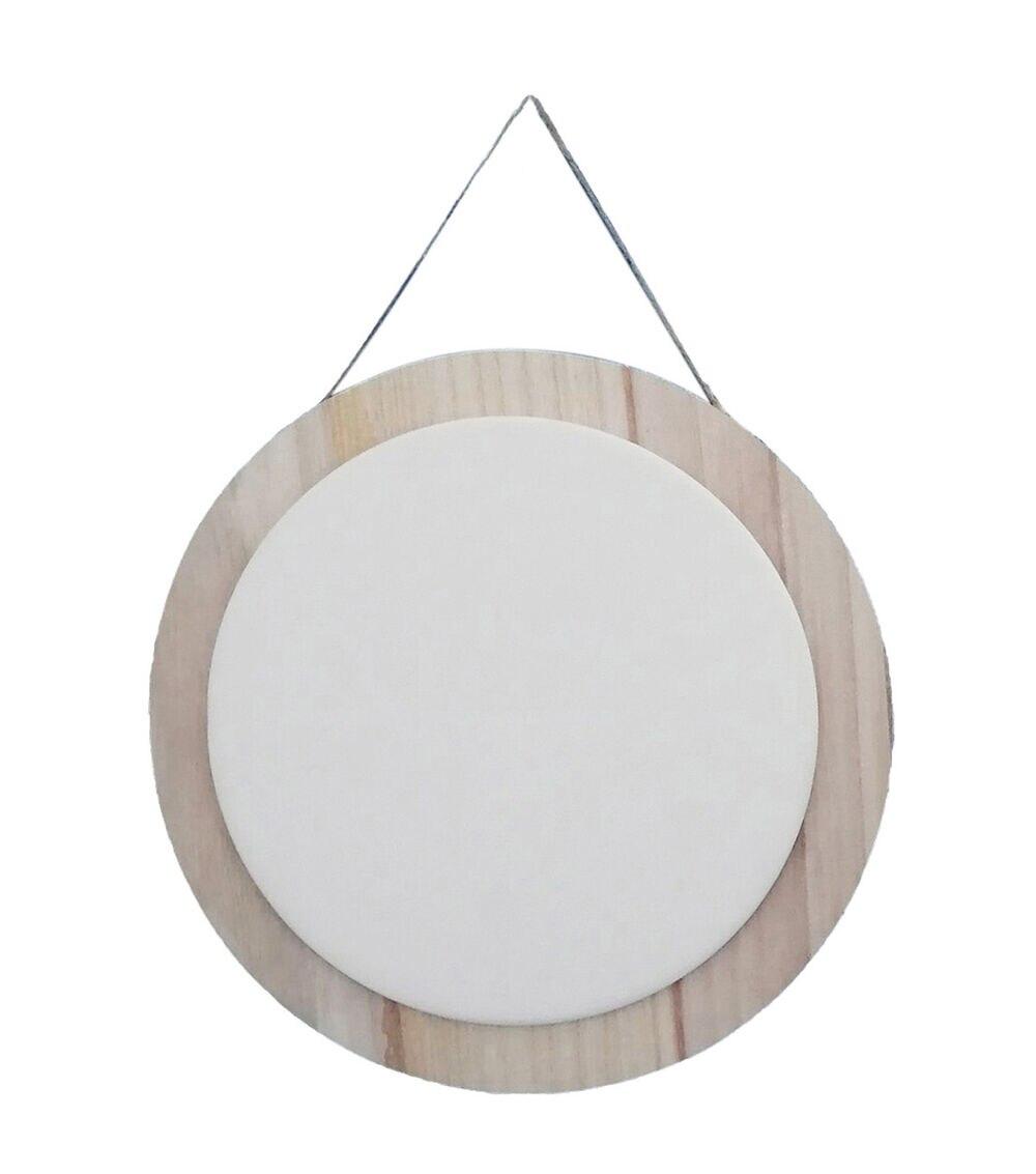 10in Wood & Ceramic Circle Wall Decor  |  Glass & Craft Blanks Crafts & Hobbies Glass & Craft Blanks