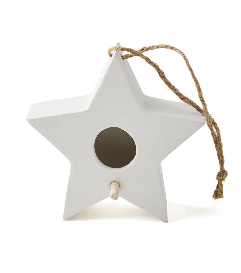 11″ Summer White Star Hanging Ceramic Birdfeeder  |  Unfinished Craft Wood Crafts & Hobbies Unfinished Craft Wood