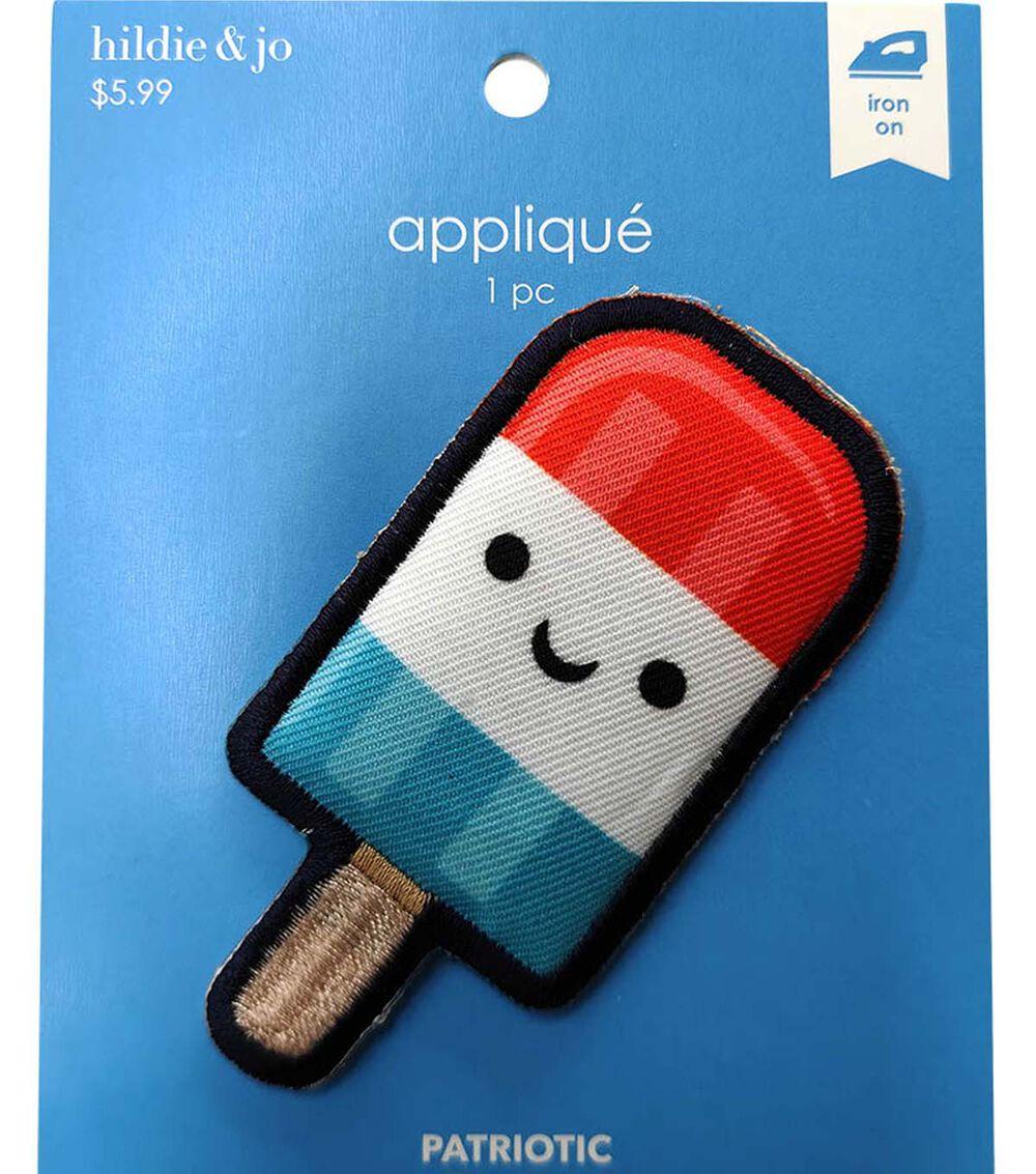 3.5″ Patriotic Smiley Popsicle Iron On Applique  |  T-Shirts & Fabric Crafting Crafts & Hobbies T-Shirts & Fabric Crafting