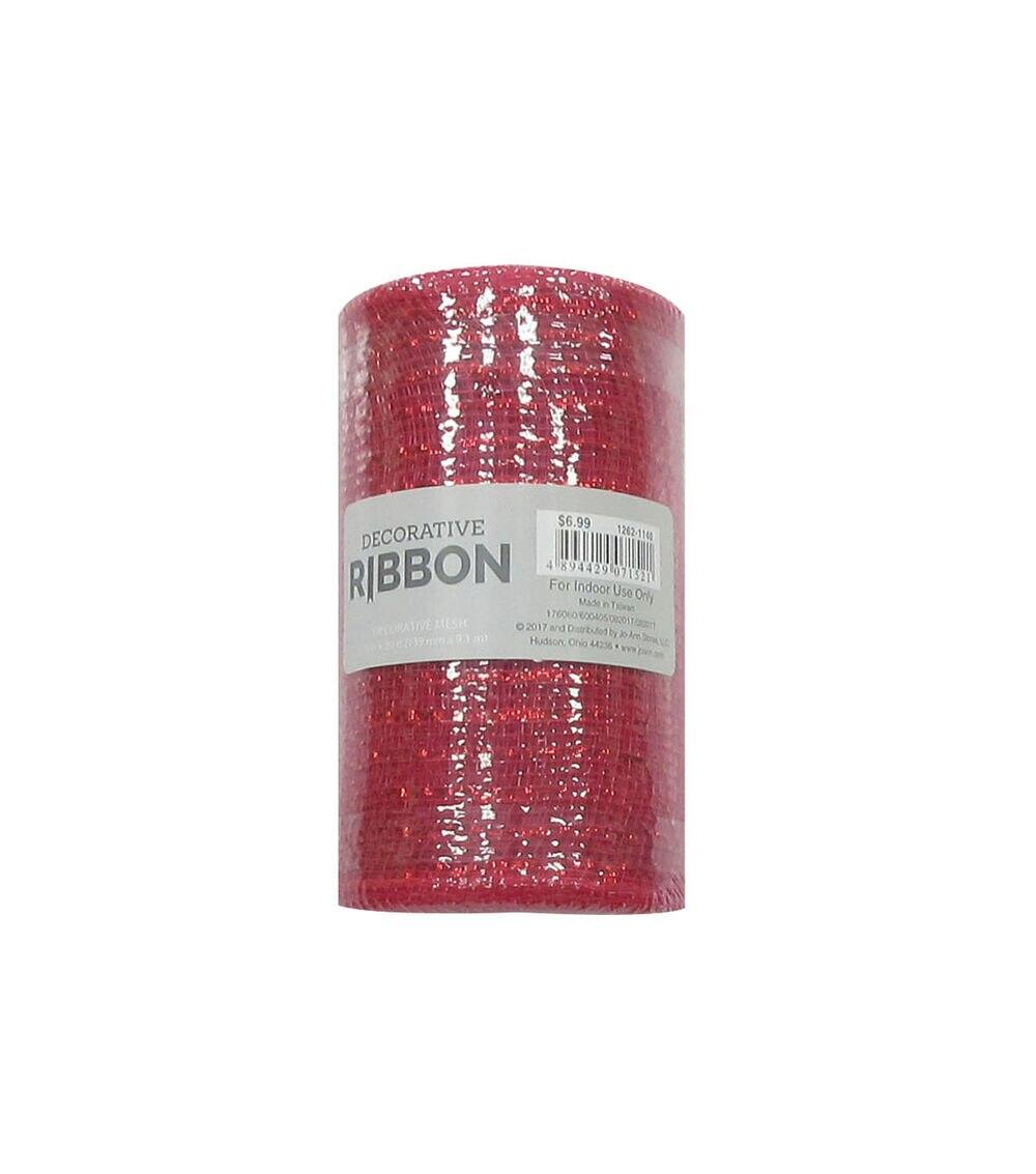 5.5″ x 30′ Metallic Red Deco Mesh  |  Ribbons & Deco Mesh Crafts & Hobbies Ribbons & Deco Mesh