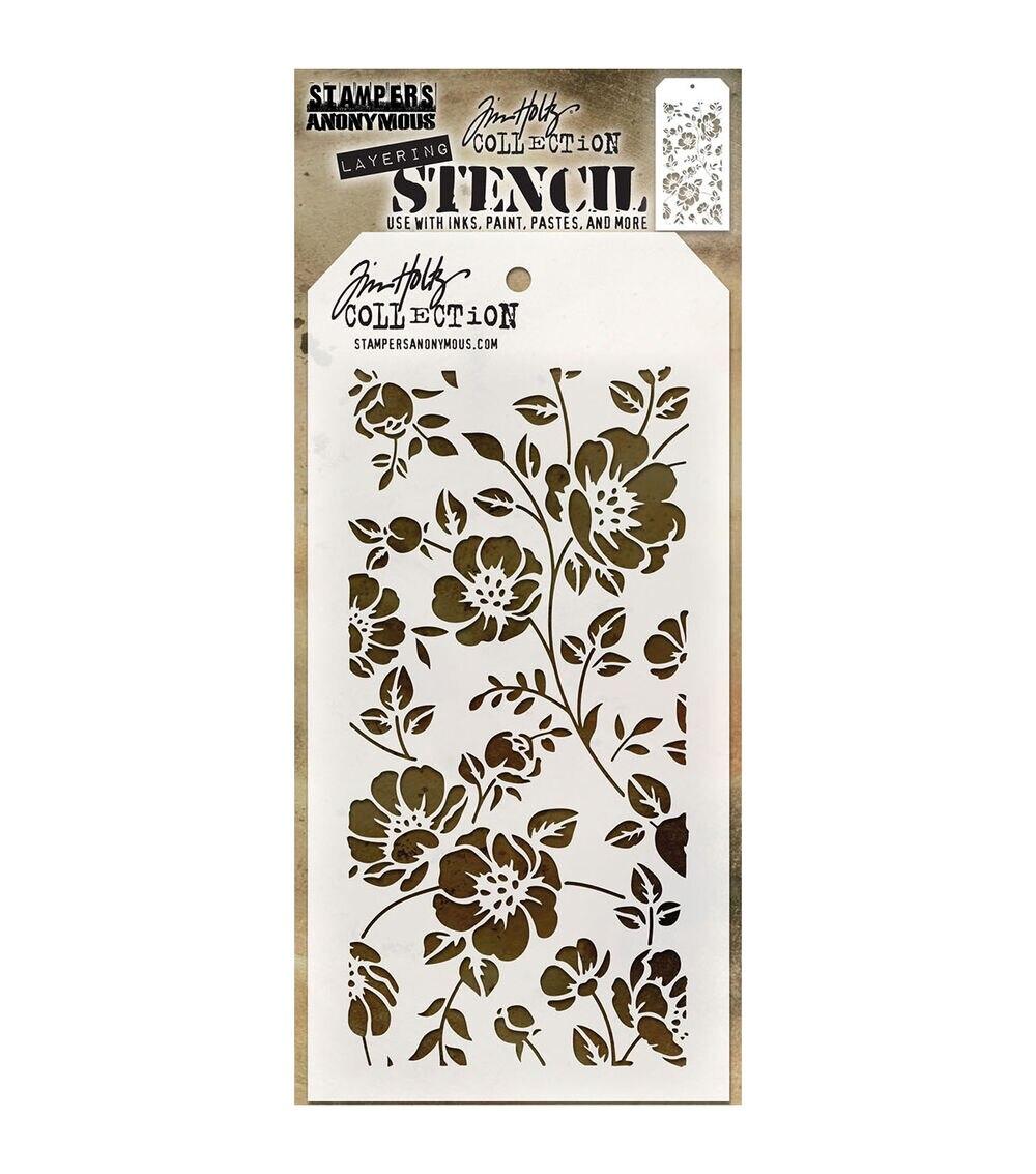 Stampers Anonymous 4″ x 8.5″ Floral Layering Stencil  |  Craft Painting Craft Painting Craft Painting