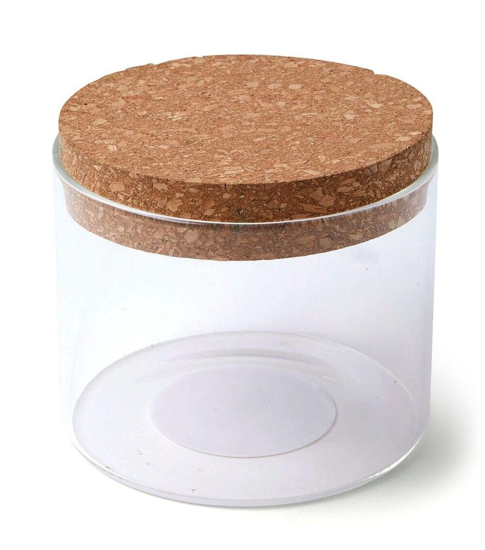 3″ Round Glass Jar With Cork Lid  |  Glass & Craft Blanks Crafts & Hobbies Glass & Craft Blanks